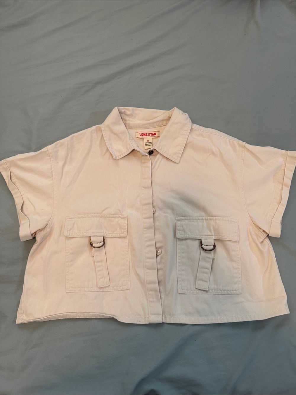 Lone Star Cream Cropped Utility Shirt